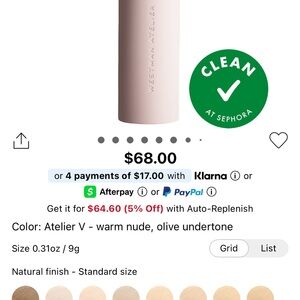 Westman Atelier Vital Skin Foundation Stick - Atelier V - New In Box
